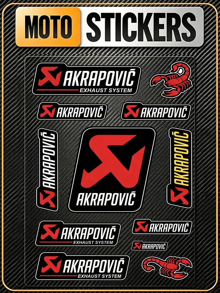 FOR AKRAPOVIC Universal Multi-Purpose Reflective Waterproof Stickers Scratch Conceal For Auto Bike Helmet Mug Fridge Decoration
