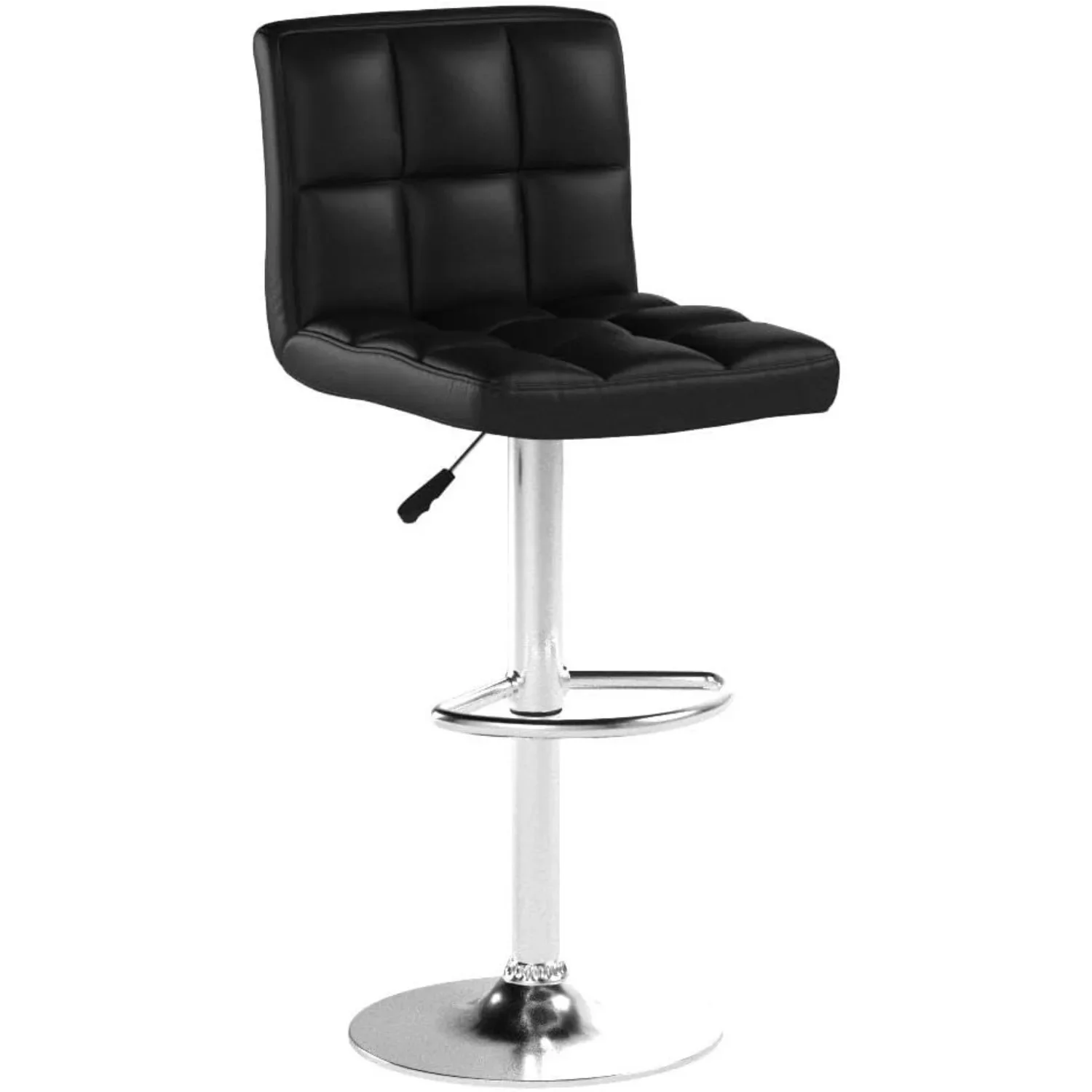 Taburetes de bar giratorios de cuero PU ajustables modernos, juego de 2 con respaldo y reposapiés, taburetes de altura para encimera de cocina para bar en casa