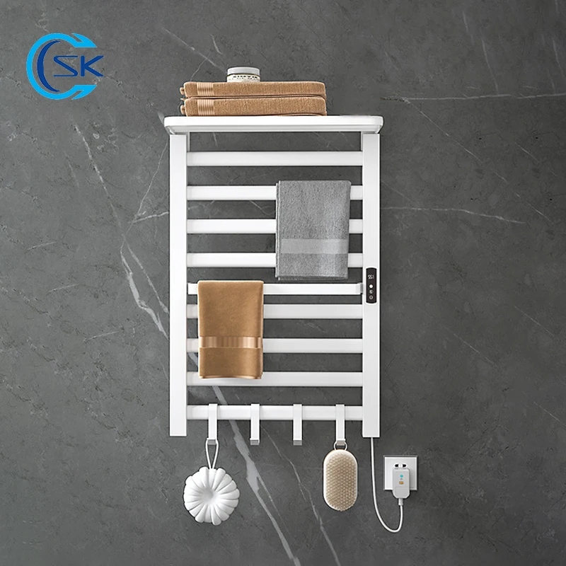 Bathroom Electric Heated Towel Rail With Shelf.Smart Electric Towel Holder.Electric Towel Rack.Towel Radiator.220V Towel Warmer