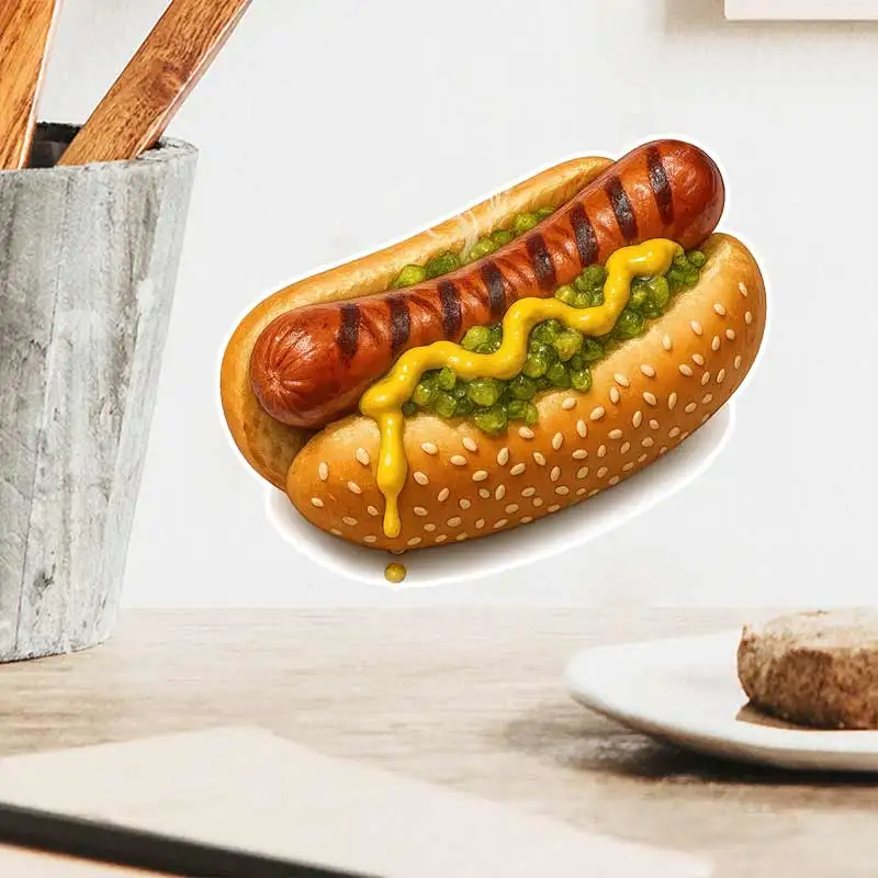Hot Dog Bundle, Kawaii Fast Food  Wall Stickers Kitchen Decoration Dining Room Living Refrigerator Home Decoration Decals S846