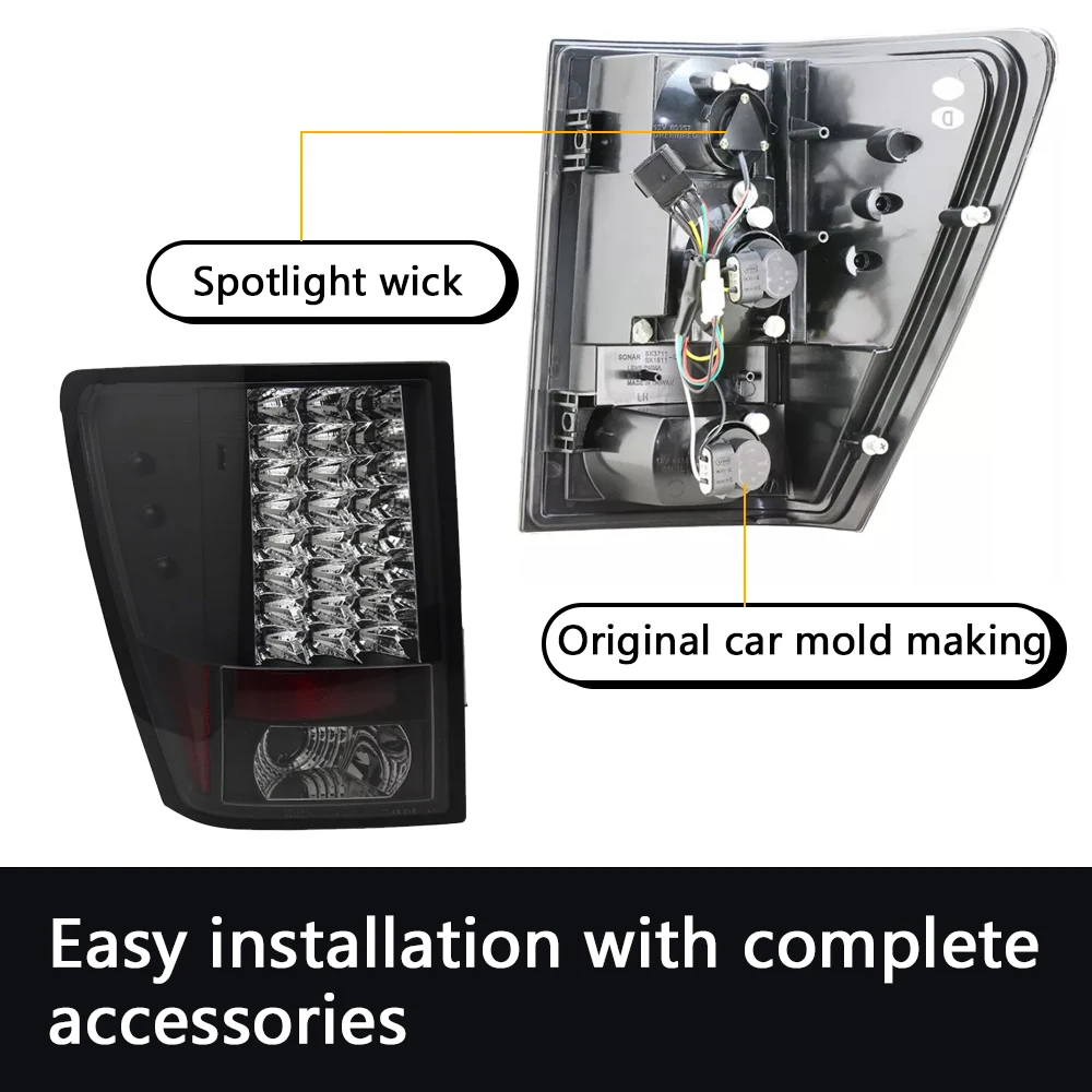 

car styling For Jeep Grand Cherokee Taillight Assembly 05-10 for Grand Cherokee Rear DRL+Brake+Turn Signal+Reversing