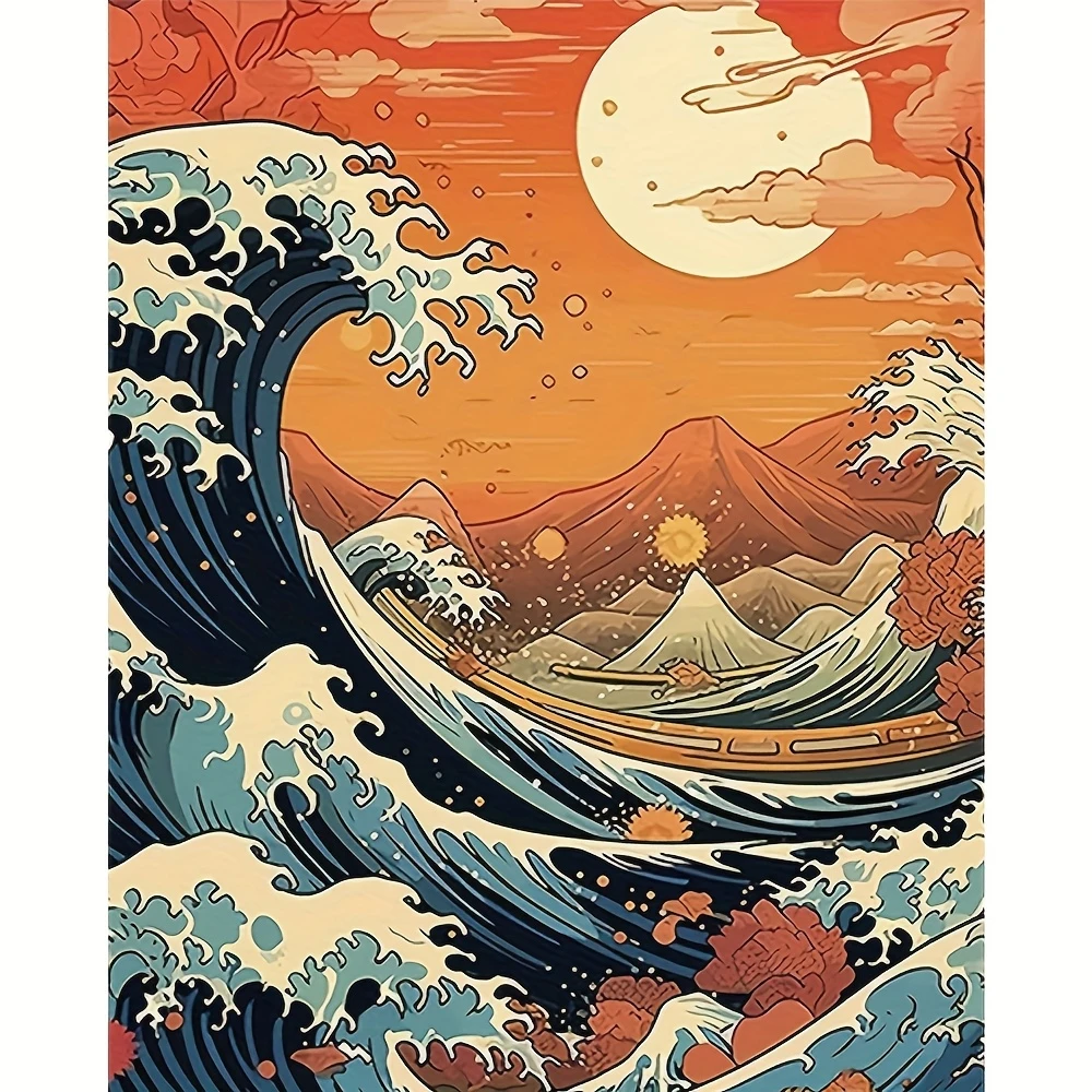 

Ретро-пазлы «Волны и лунный пейзаж» 500/1000/1200/2000 элементов, семейные игры для игровой комнаты, спальни, подарки, декор для дома