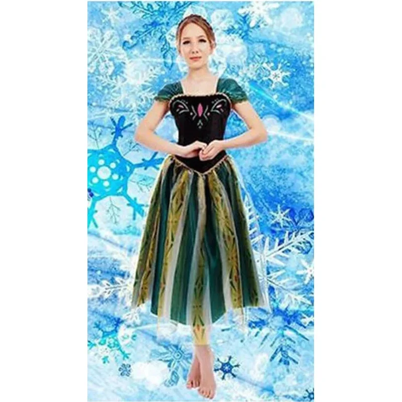 Elsa&Anna Birthday Fashion Ice Queen Party Costume Cosplay Carnival Dress Adult Girls Lady Cinderella Snow White Prince MN3