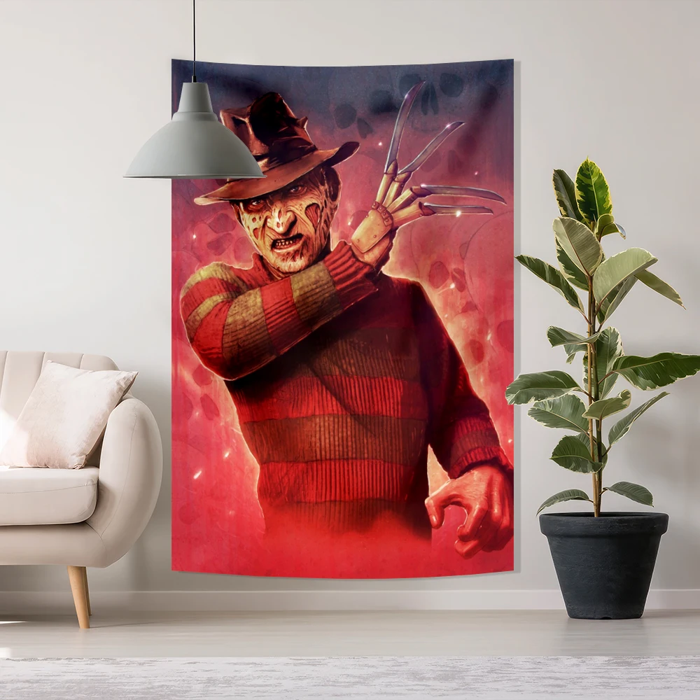 Horror Movie F-Freddys Kruegers Wall Tapestry Bohemian Scarier Halloween Room Decoration Fabric Tapestry