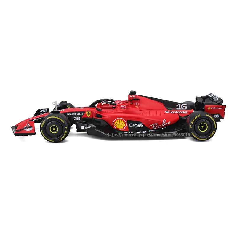 Bburago 1:18 2023 Ferrari SF23 NO.16 Charles Leclerc NO.55 Analog Alloy Super Toy Car Diecast Model Collection Gift