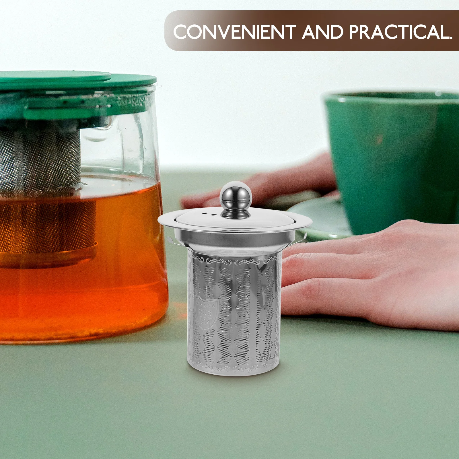 

2pcs Stainless Fine Mesh Strainer For Loose Leaf Tea Infuser Replacement Tea Leaf Strainer Filter Kitchen Brew Tool