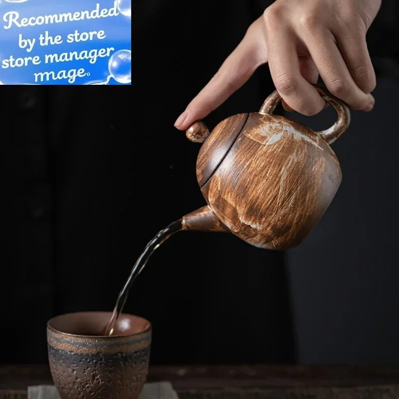 

Керамическая посуда ручной работы в японском стиле, белый горшок с тенью, фарфоровый чайный сервиз кунг-фу, чайник маленького размера, одинарный чайник, устройство для приготовления чая