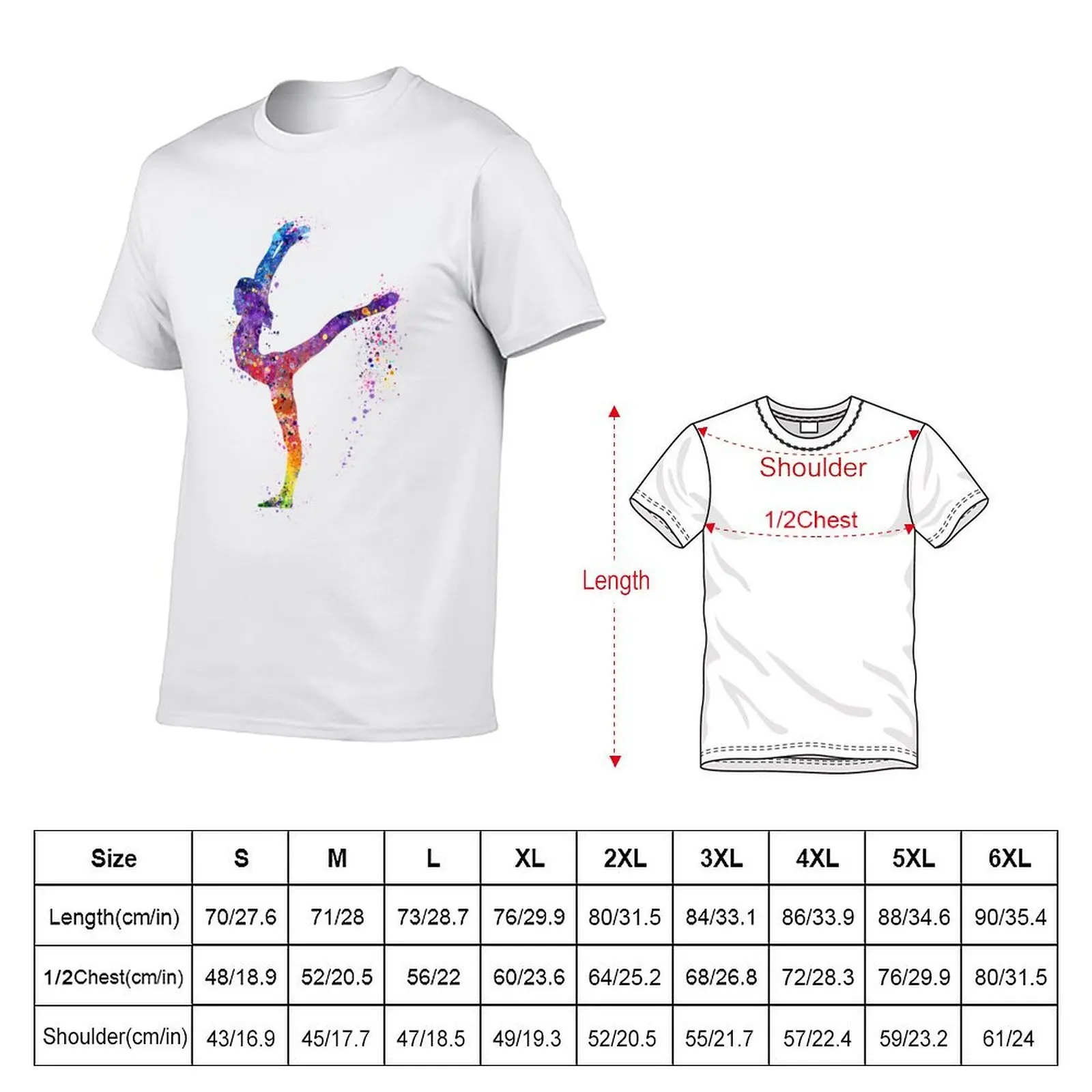 Girl Gymnastics Sports Watercolor Gift T-Shirt vintage clothes vintage anime shirt t shirts for men