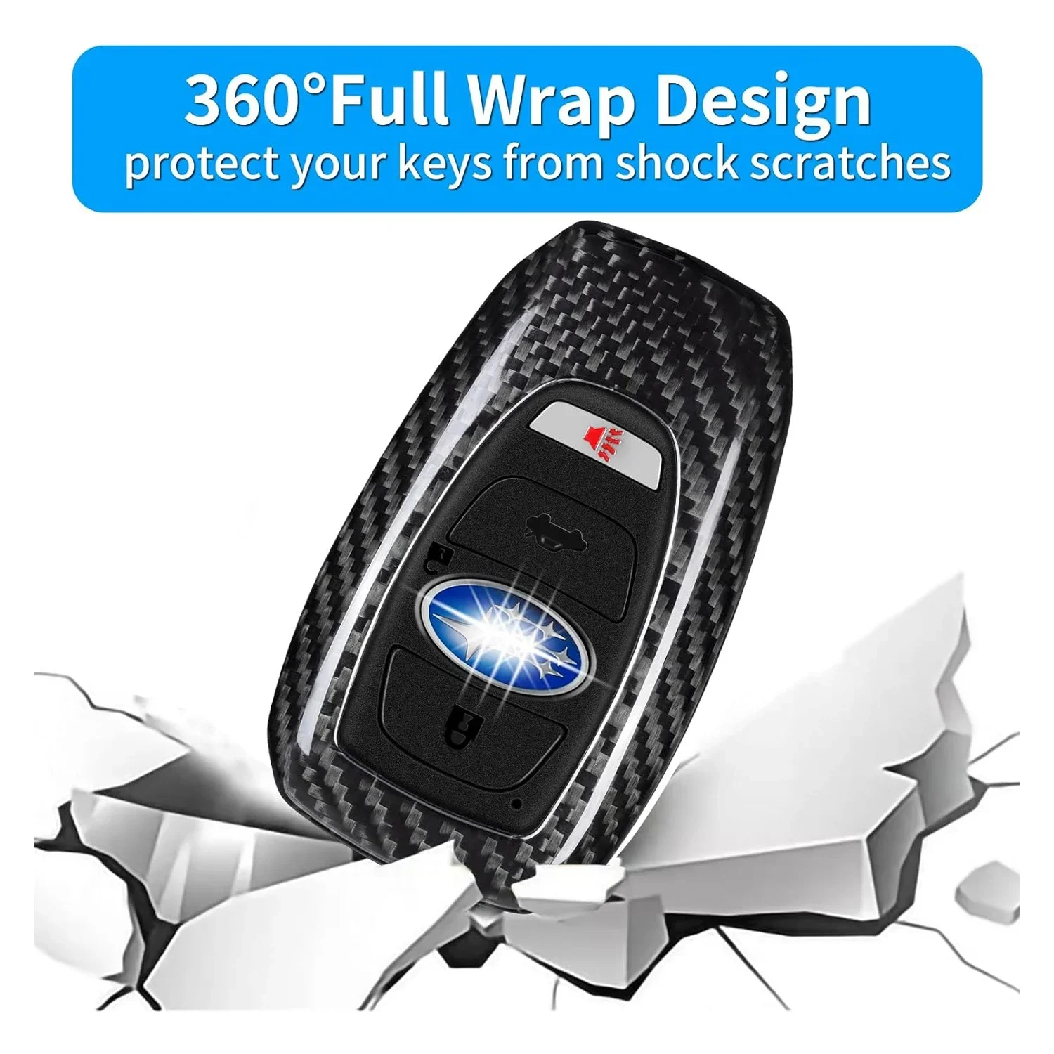 Carbon Fiber Key Cover For Subaru GR86 Key Case Shell Protector For Subaru BRZ XV Outback Forester Ascent Crosstrek WRX Legacy