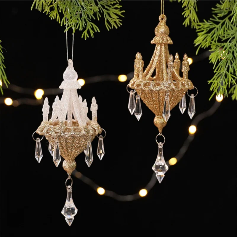 

New European Style Christmas Acrylic Crystal Chandelier Hanging Christmas Scene Decoration Christmas Tree Hanging Ornaments