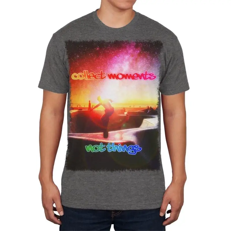 

Мягкая футболка для взрослых Collect Moments Not Things Dark Heather
