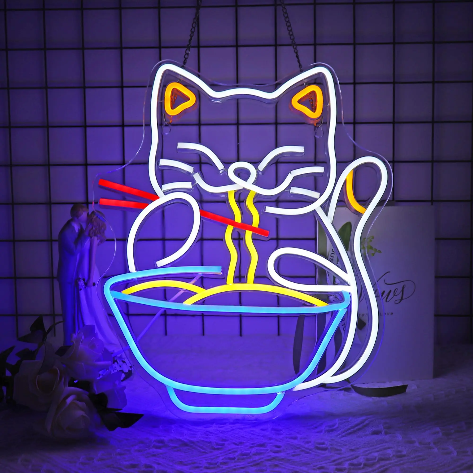 رامين النيون تسجيل المعكرونة ضوء غرفة ديكور عكس الضوء علامات Led لمطعم ديكور المطبخ قاعة الطعام نادي هدايا الحفلات #1