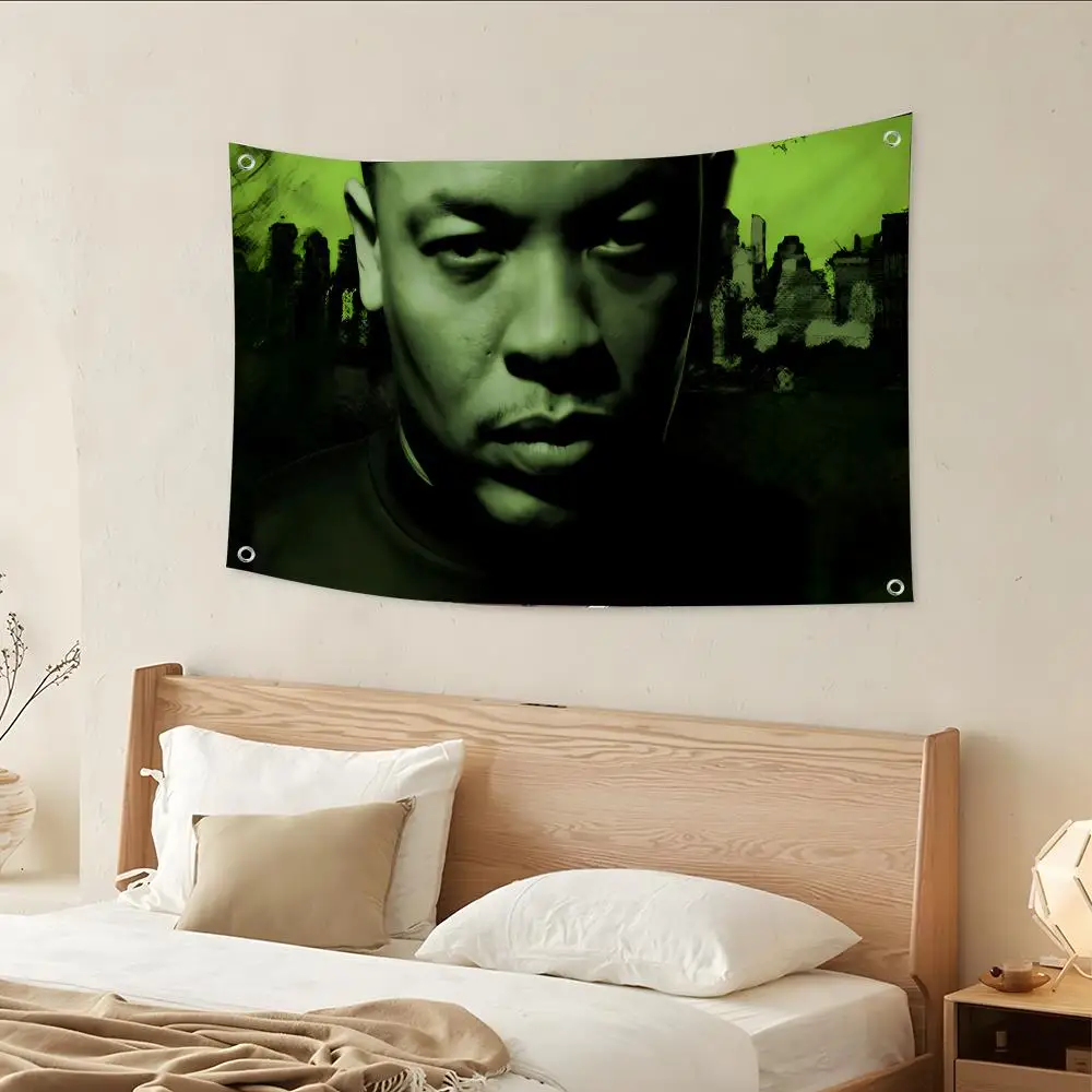 Rapper Producer Dr. Dre Flags Custom Camping Outdoor Garden room Decor Backdrops Wall Art Family Gifts