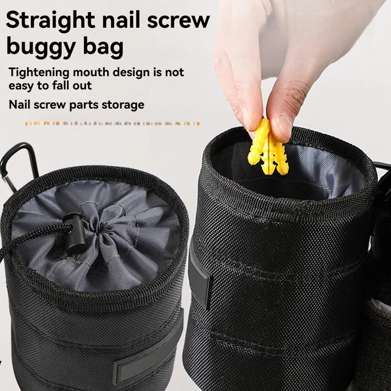Nail Screw Storage Bag With Buckle Hanging Waist Nail Bucket Multifunctional Nail Waist Pack Nail Hanging Waist Kit