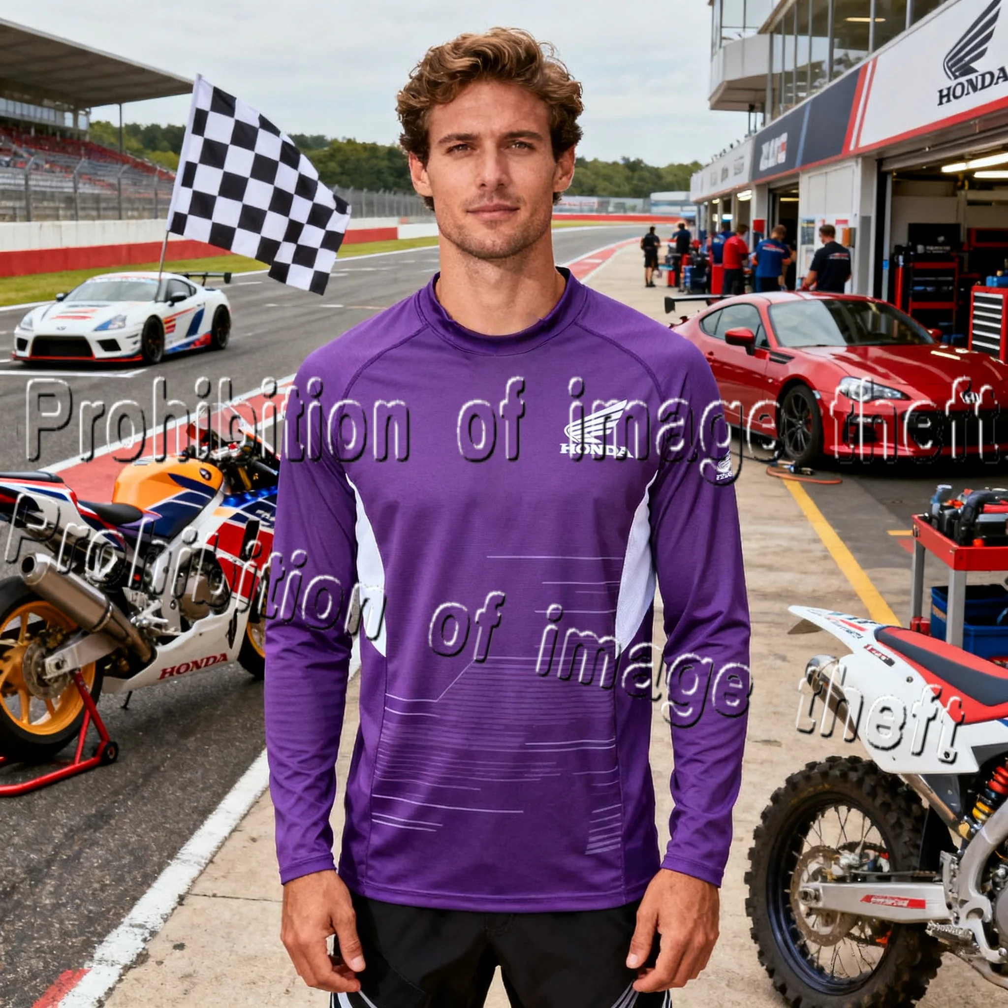 

Honda Autumn and Winter Long Sleeved Shirt Skin Friendly and Breathable Men's Motorcycle Riding Sports Top Base Shirt