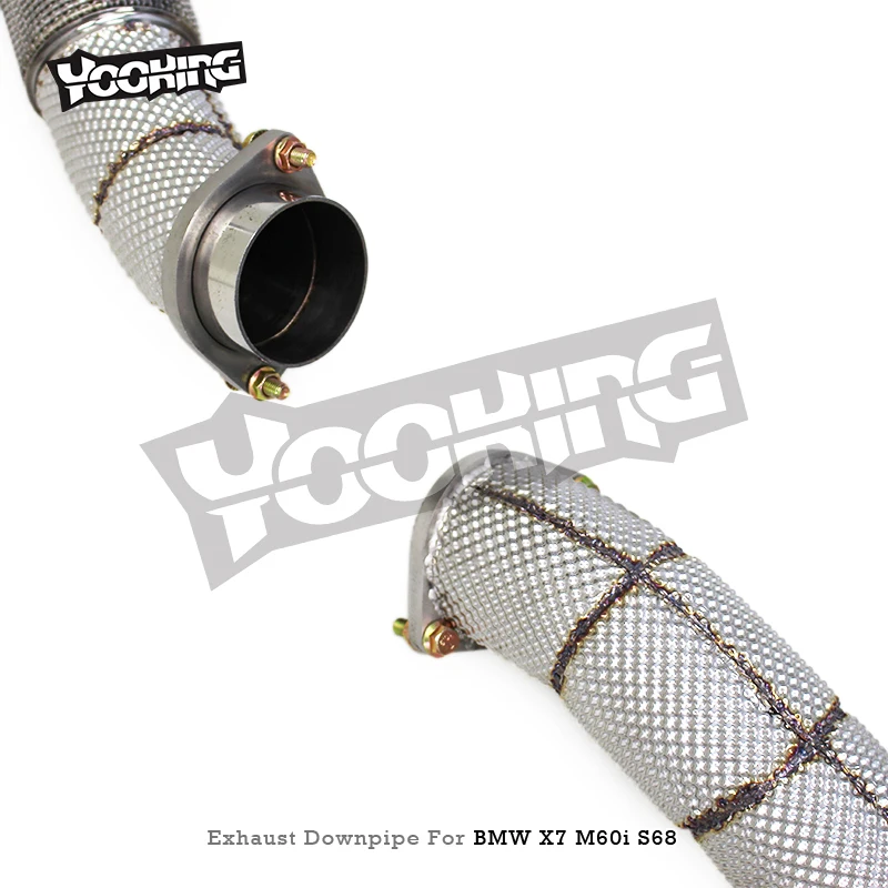 Stainless Steel Exhaust Pipe System For BMW X7 M60i S68 4.4TT 2023-2024 Heat Shield Straight Front Tube Car Exhaust System