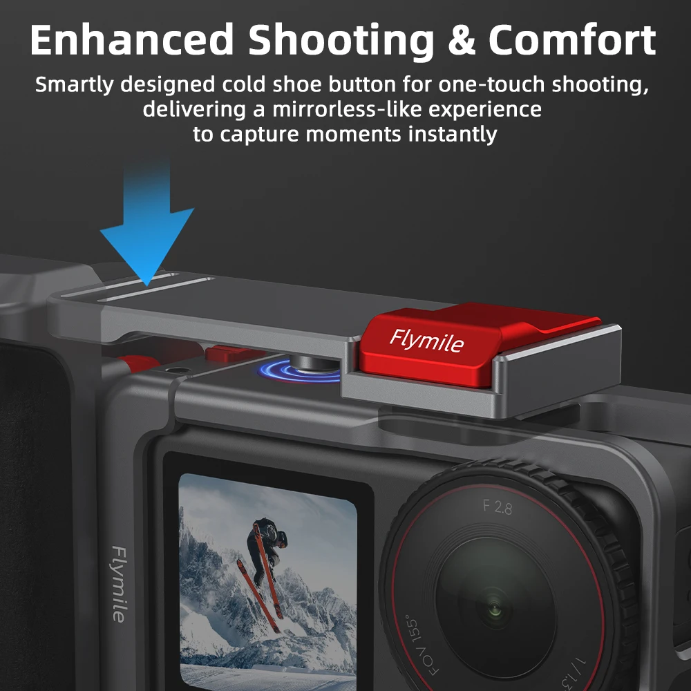 Suporte de metal para câmera de ação dji action 3/4/5 pro, proteção completa, liberação rápida, expansão de sapato, acessórios para câmera