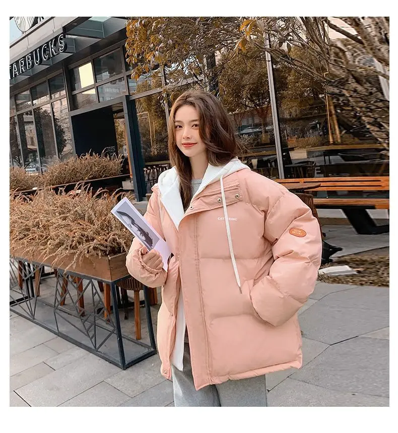 Couple style cotton coat Internet celebrity trend new fake two-piece cotton coat winter windproof warm cotton jacket