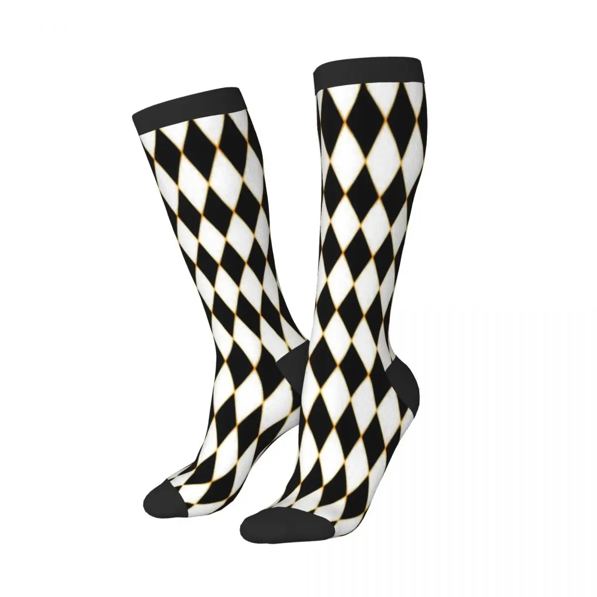 Spring/autumn over the knee socks Chess Board Geometric Shape school dance long stocking