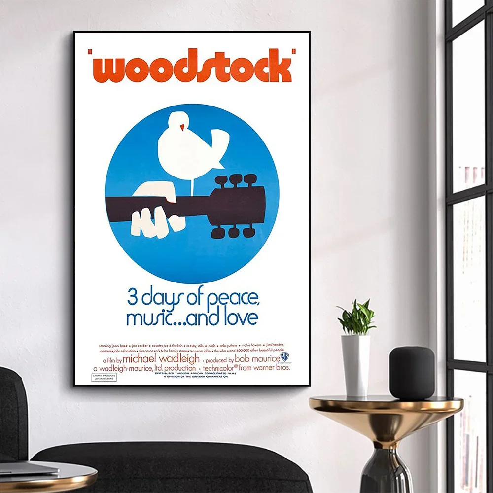 WM3097 Woodstock (4) Wonderful Classic Movie HD Silk Fabric Poster Art Decor Indoor Painting Gift