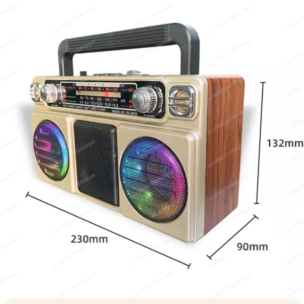Altavoz Bluetooth Vintage con Radio de Banda Completa - Receptor FM/SW/MW, Luz Ambiental y Reproducción de Tarjetas TF para Smartphones