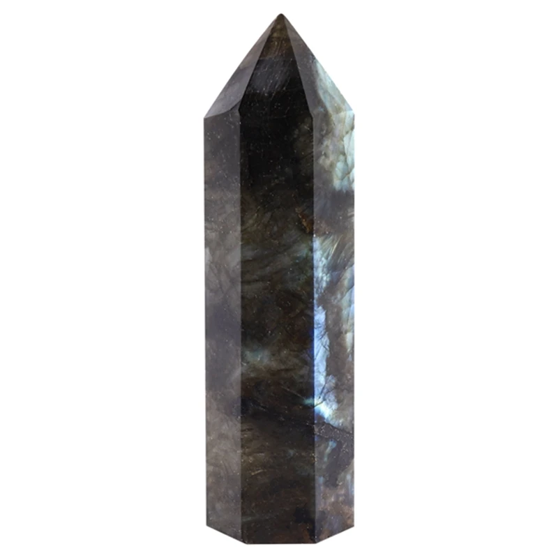 Moonstone Crystal Column Natural Labradorite Quartz Obelisk Crystal Column Wand Point Healing Stone Home Decor