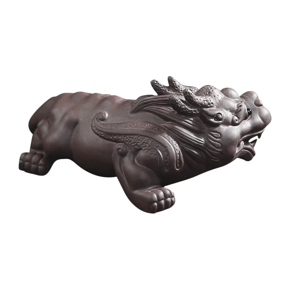 Chinese Kungfu Tea Pet Purple Sand Ancient Animal Tabletop Decor Tea Room Ornament Wealth Blessing Tabletop Decor