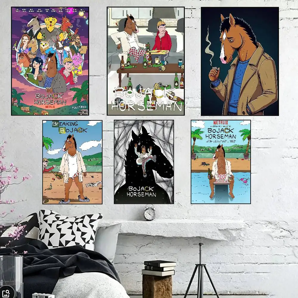 Anime A-BoJack H-HorsemanS Posters Living Room Bar Cafe Quality Canvas Vintage Style Comics Painting Art Home Wall Decor Picture