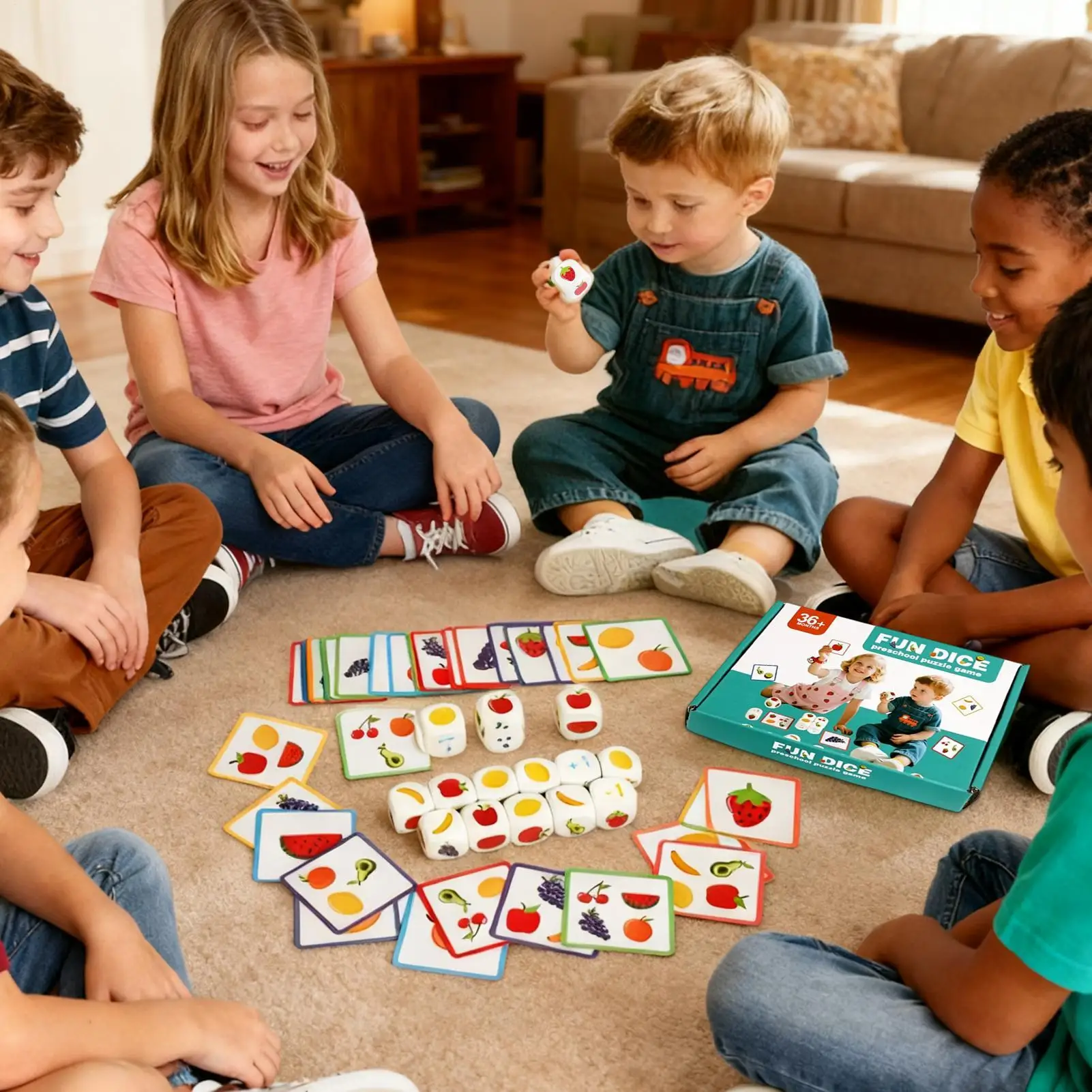 어린이 수학 주사위 게임 교육용 계산 장난감 덧셈 뺄셈 학습 게임 선물 유아용 3-6세 남아 여아용