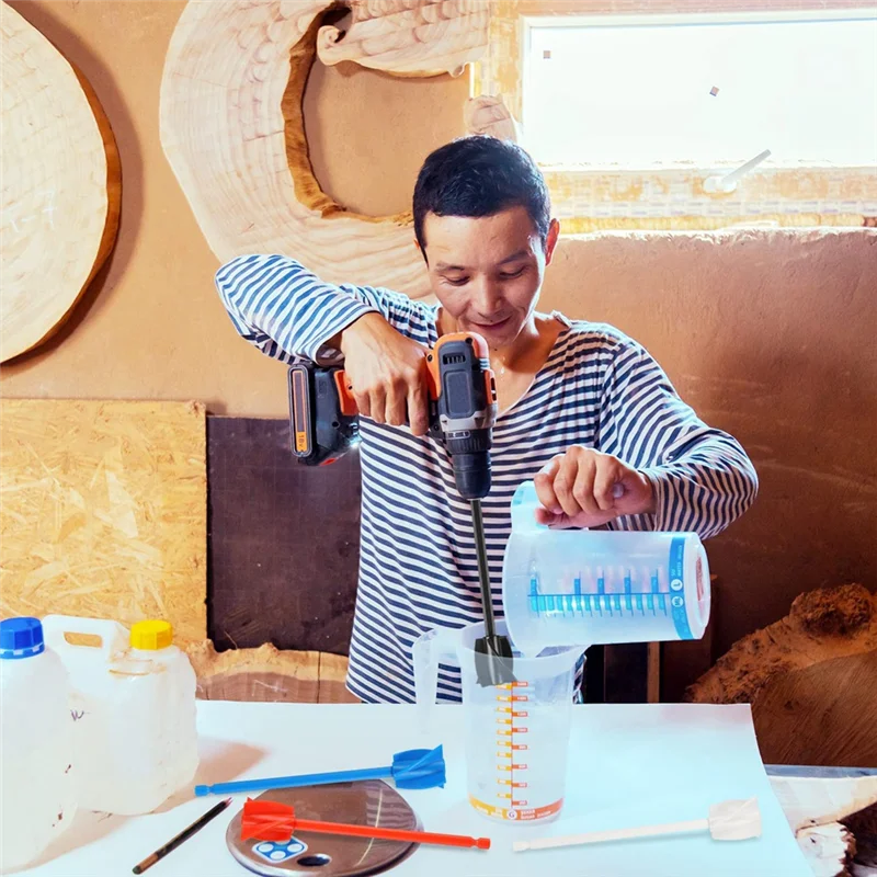 M14K4Pack Лопасти для смешивания смолы, насадка для эпоксидного смесителя для дрели, многоразовый миксер для краски, для эпоксидной смолы, керамическая глазурь, силикон