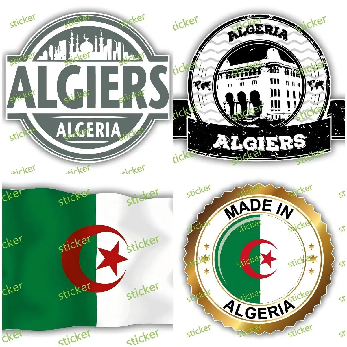 

Algeria Car Vinyl Stickers Laptop Window Refrigerator Diy Decal Surfboard Decoration