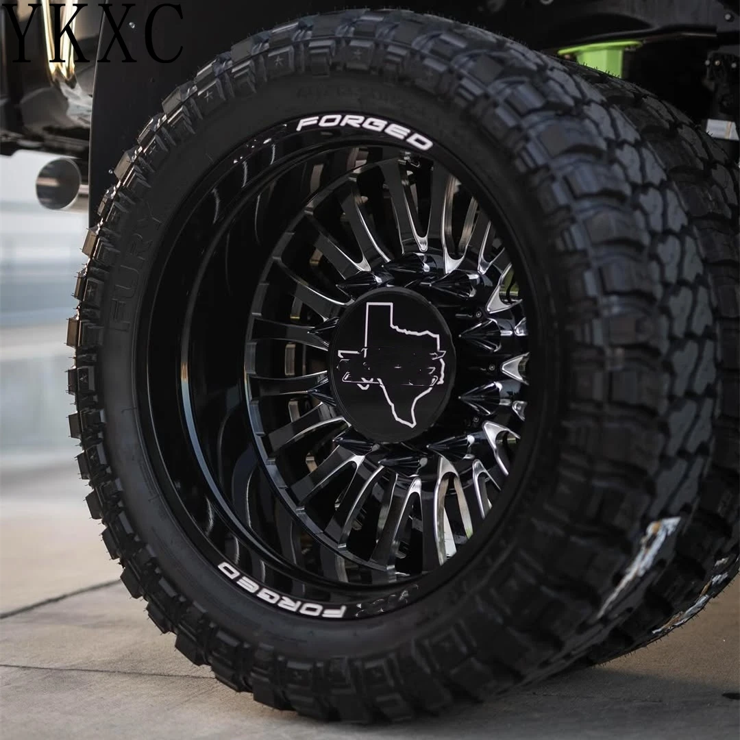 

8 10 Lugs Forged Dually and Super Single Black Machine Wheel for F350 20 3500 22x14 24x14 26x12 22 24 26 Inch Truck Wheel Rim