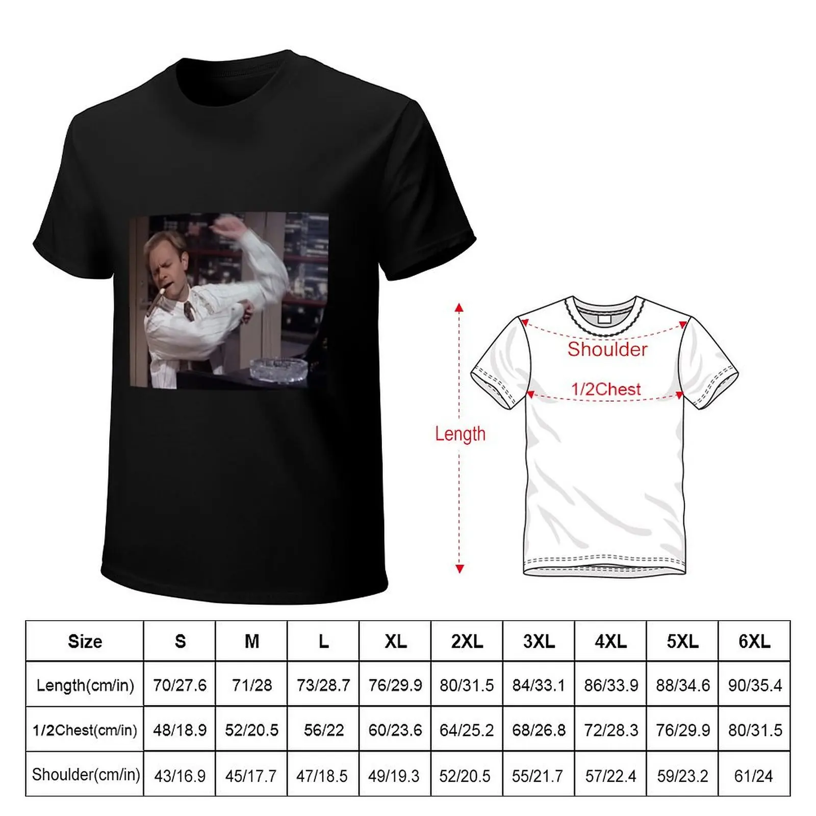 Niles Crane T-Shirt Stylish Print Short Sleeve Tee