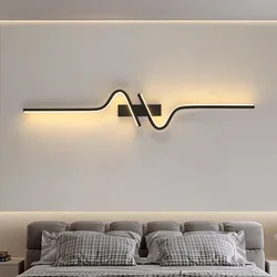 Modern Creative Strip Led Wall Lamp Minimalist Bedroom Bedside Wall Sconce Led Lights Living Room TV Sofa Background Wall Lamp