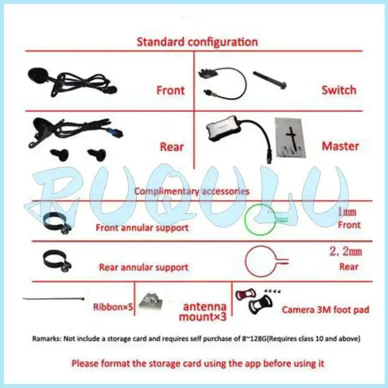 Driving Recorder Modification Kit Assembly (e-k Tw) 1186400-031000 For Zontes