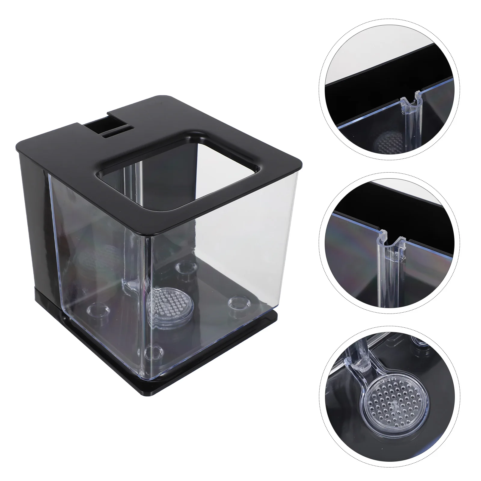 

Mini Acrylic Fish Tank Transparent Desktop Aquarium Isolation Box Breeding Bowl Container Pet Supplies Free Water