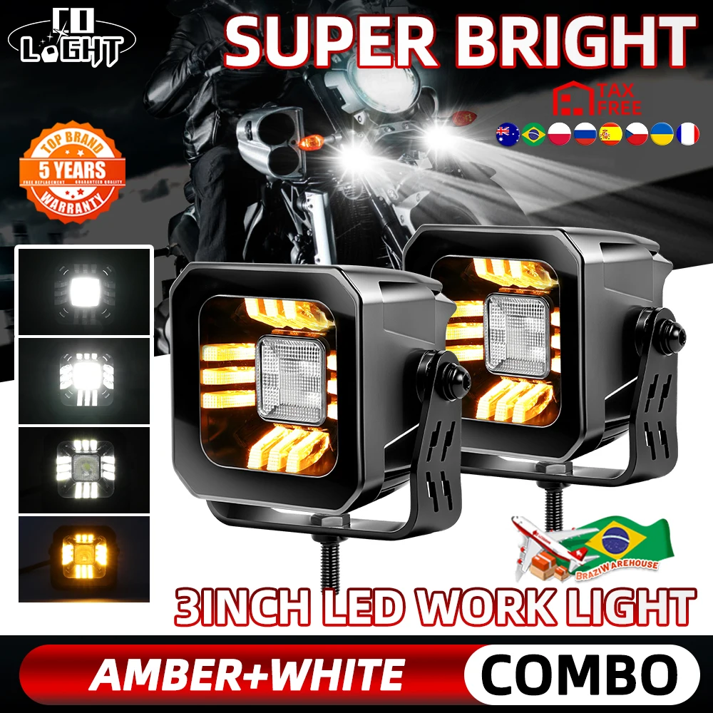 

CO LIGHT 4x4 Off Road LED Light Bar Pods 3inch DRL 3500K 6500K 12V 24V Fog Driving LED Work Light For Auto ATV Motorcycle Truck