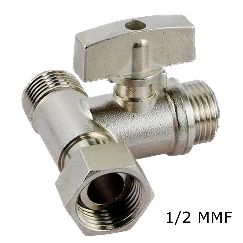 Electroplated Brass Ball Valve 1/2'' BSP Male to Female Thread Loose Union Nut Diverter Water Faucet Shunt Switch