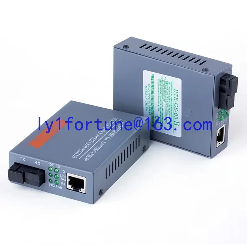 1 pair of fiber optic transceivers HTB-GS-03AB 1000Mbps single fiber SC port external power supply