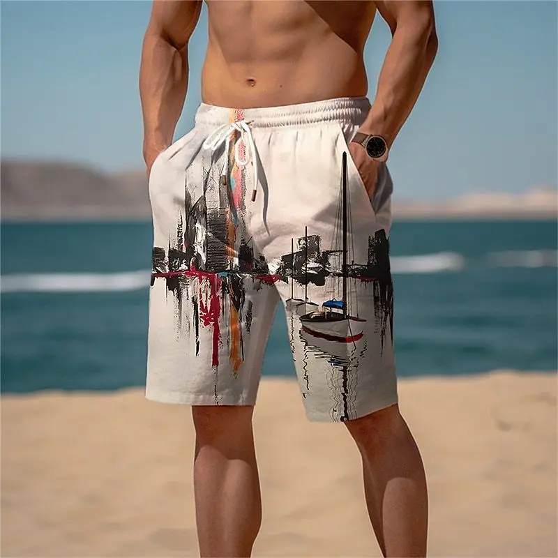 

Mens summer cartoon sports shorts loose casual 3D printed beach pants