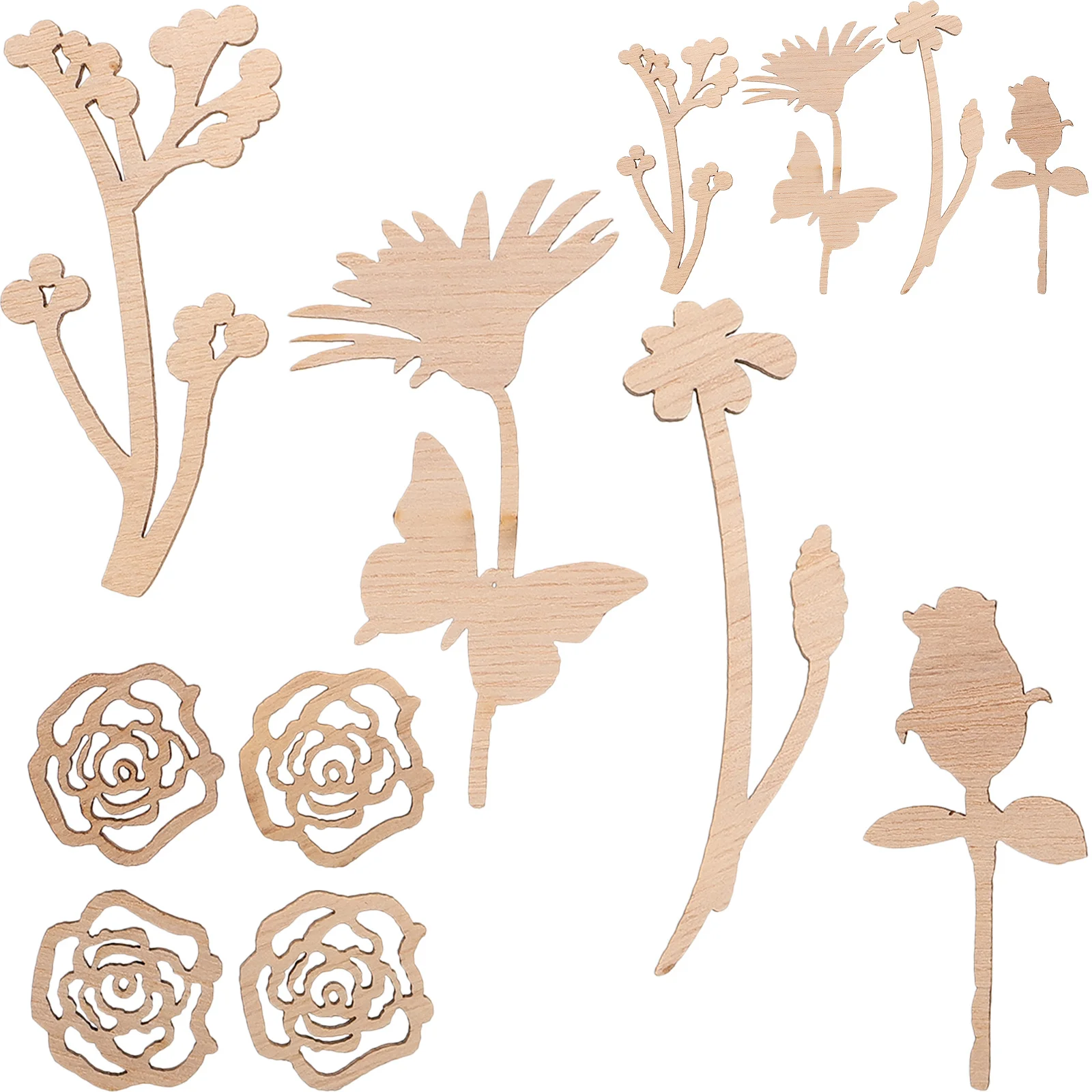 

30Pcs Rose Flower Shape Wood Slices Sycamore Wooden Chips for DIY Crafts Wedding Centerpieces Coasters Photo Props Christmas