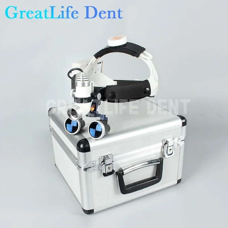 GreatLife-Original KWS Dental Magnifier, Farol de luz LED, Farol cirúrgico médico, Lupas Magnifier, 2.5X3.5x