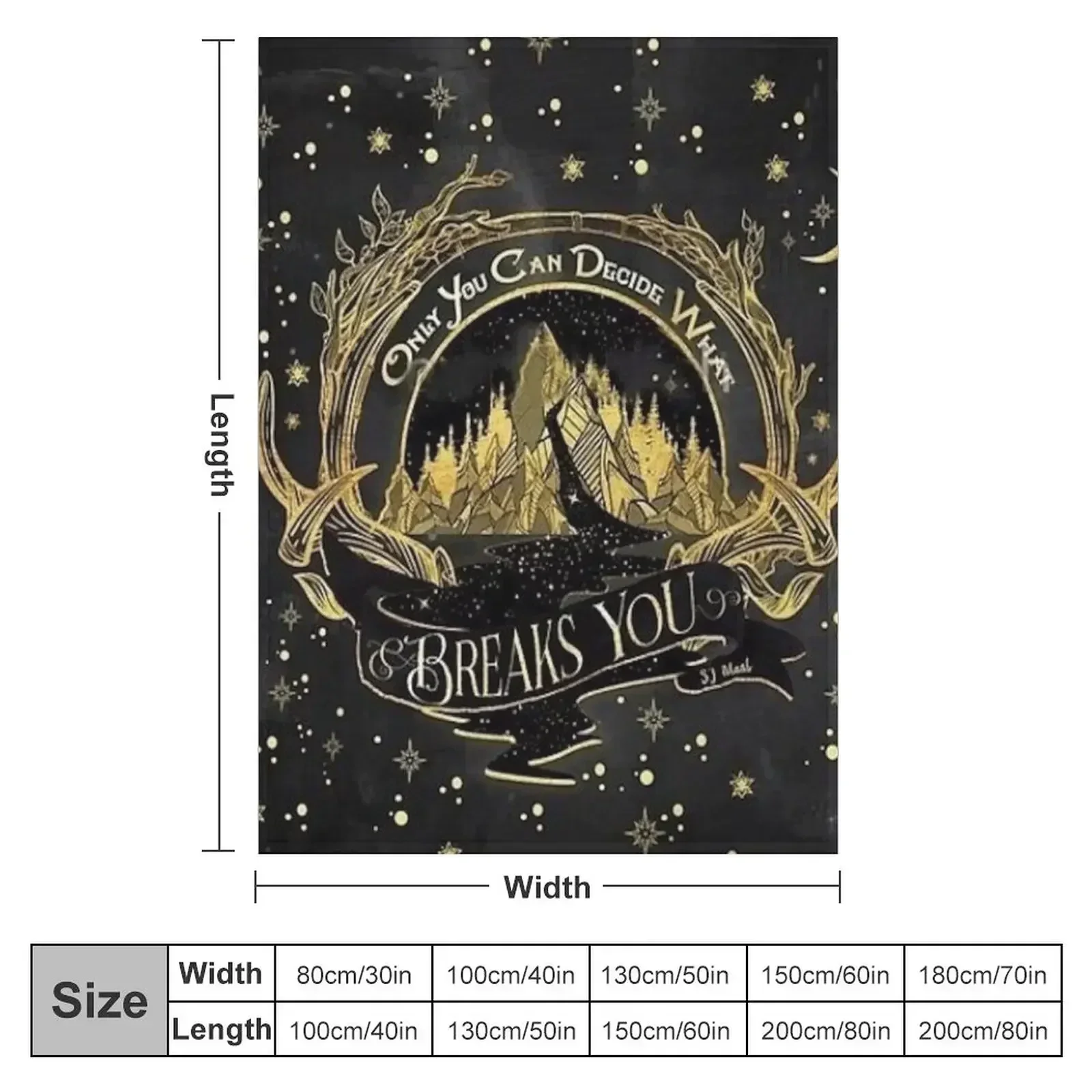 Acotar Quotes Only You Decide What Breaks You Throw Blanket Flannel Fabric Stuffeds heavy to sleep Bed covers Blankets
