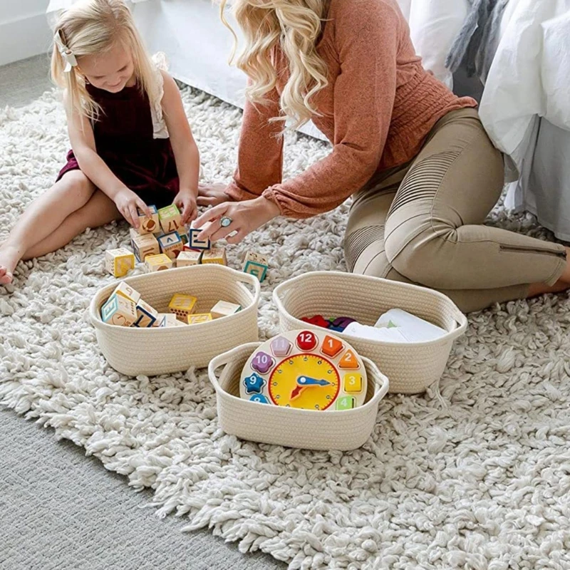 Five Cotton Rope Storage Baskets for A Stylish and Organized Household Use Dropship