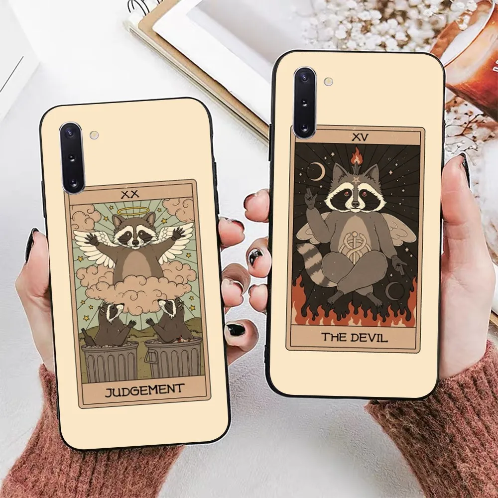 Raccoon Art Tarot Phone Case For Samsung Note 8 9 10 20 pro plus lite M 10 11 20 30 21 31 51 A 21 22 42 02 03