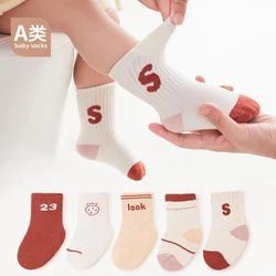 MILANCEL New Autumn Baby Socks Toddler Cute Striped Letter College Style Socks