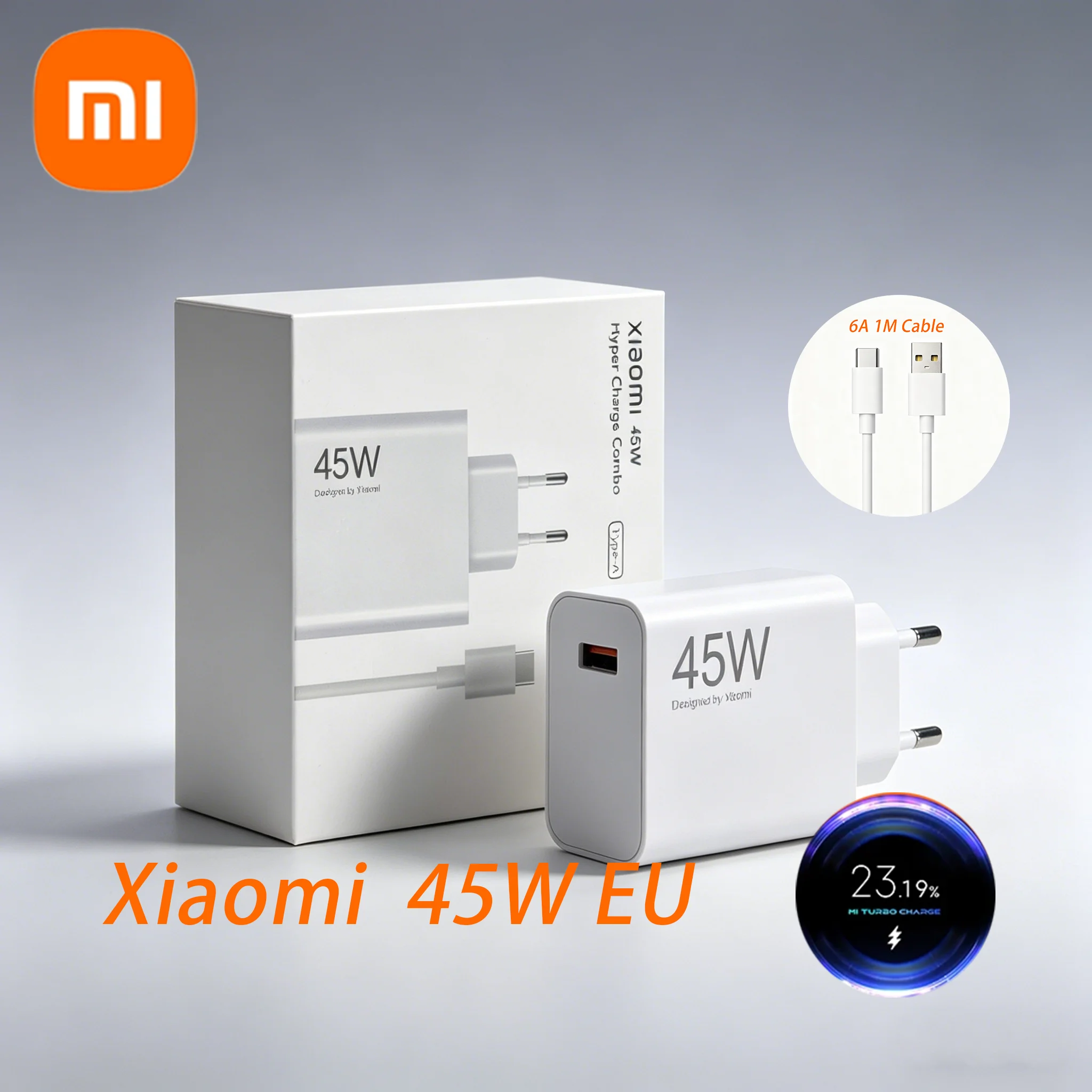 Xiaomi 45W EU Turbo Charger Mi Adapter 33W 27W Cable POCO Redmi Note 10 11 12 13 14 15 Pro 11T 12S 9
