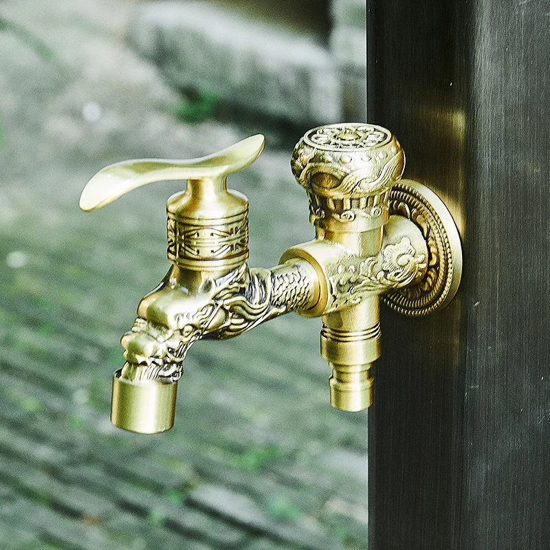 

Outdoor villa antique faucet outdoor antifreeze crack household full copper creative animal faucet