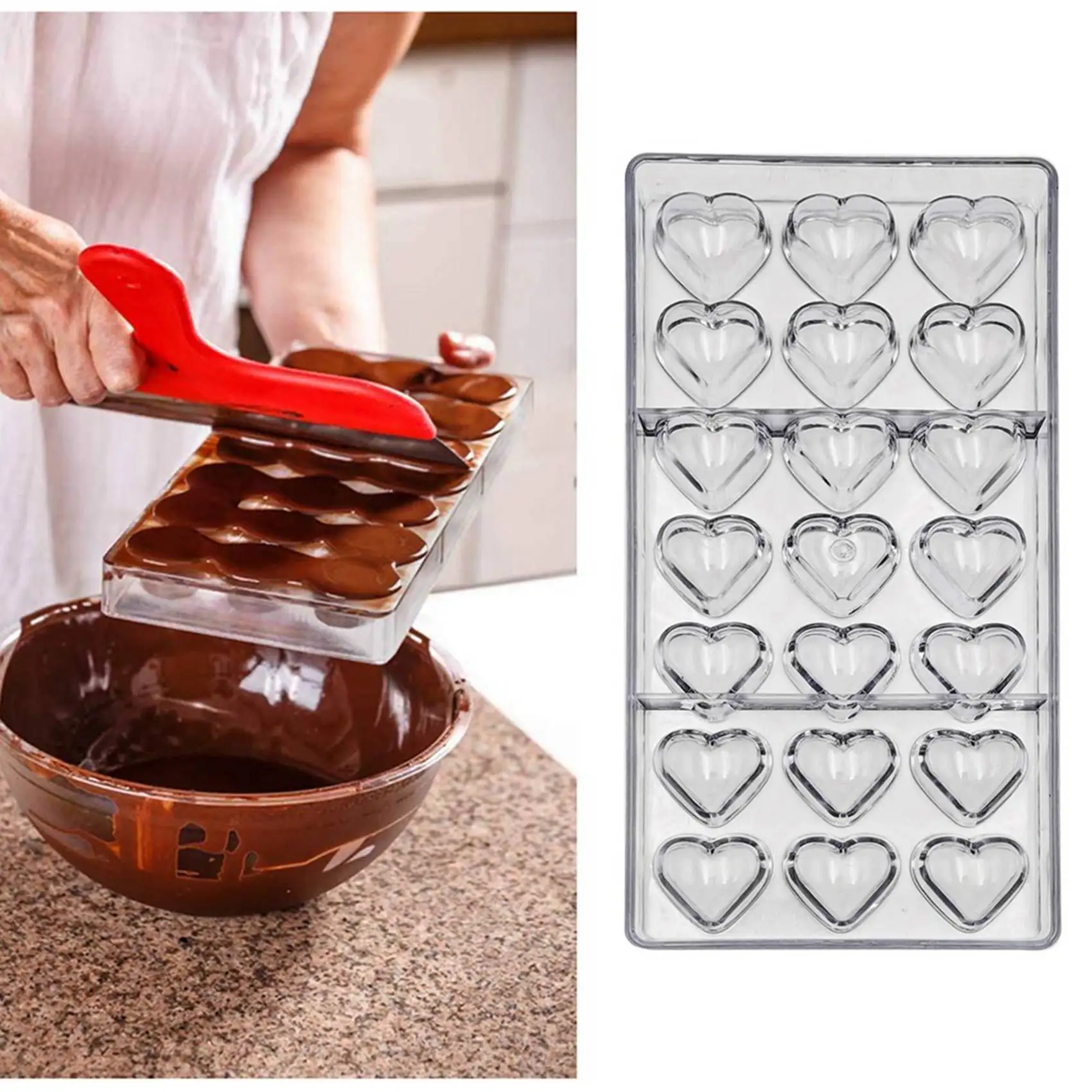 ABZL 6PCS Polycarbonate Chocolates Mould Professional Molds For Candy Bar Mold Confectionery Easter Baking