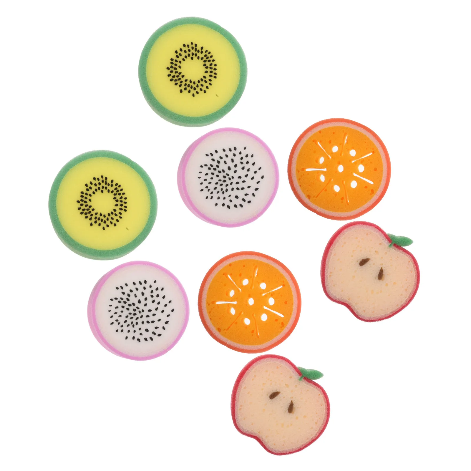 

8Pcs Fruit Shaped Bath Sponge Kids Soft Cartoon Shower Sponges Kiwis Pitaya Oranges Shape Bath Sponge Toddler